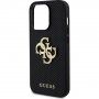 Guess Perforated 4G Glitter Metal Logo кейс за iPhone 14 Pro Max - черен