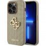 Guess Perforated 4G Glitter Metal Logo кейс за iPhone 14 Pro Max - златен
