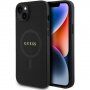 Guess Saffiano кейс с MagSafe за iPhone 15 Plus - черен