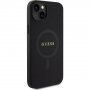 Guess Saffiano кейс с MagSafe за iPhone 15 Plus - черен