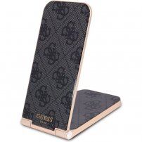 Guess 4G Pattern Aluminium 2в1 настолно безжично магнитно зарядно устройство за iPhone/AirPods - черна