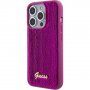 Guess Sequin Script Logo кейс с пайети за iPhone 15 Pro - цвят фуксия