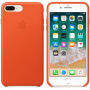 Оригинален Apple кожен калъф за iPhone 8 Plus / 7 Plus - ярко оранжево