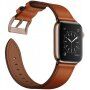 Елегантна каишка от естествена кожа за Apple Watch Ultra 49mm / 46mm / 45mm / 44mm / 42mm - кафяв