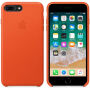 Оригинален Apple кожен калъф за iPhone 8 Plus / 7 Plus - ярко оранжево