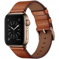 Елегантна каишка от естествена кожа за Apple Watch Ultra 49mm / 46mm / 45mm / 44mm / 42mm - кафяв