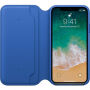Оригинален Apple Folio кожен калъф за iPhone X - електрическо синя
