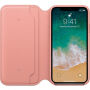 Оригинален Apple Folio кожен калъф за iPhone X - бледо розова