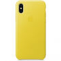 Оригинален Apple кожен калъф за iPhone X - ярко жълто
