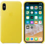 Оригинален Apple кожен калъф за iPhone X - ярко жълто