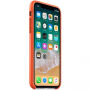 Оригинален Apple кожен калъф за iPhone X - ярко оранжево