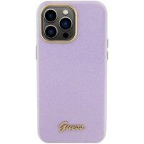 Guess Glitter Full Wrapped блестящ кейс за iPhone 15 Pro Max - лилав