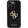 Guess Perforated 4G Glitter Metal Logo кейс за iPhone 14 Pro Max - черен