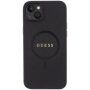 Guess Saffiano кейс с MagSafe за iPhone 15 Plus - черен