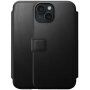 Nomad Modern Leather Folio флип калъф с MagSafe за iPhone 15 Plus - черно