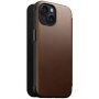 Nomad Modern Leather Folio флип калъф с MagSafe за iPhone 15 Plus - кафяв