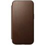 Nomad Modern Leather Folio флип калъф с MagSafe за iPhone 15 Plus - кафяв