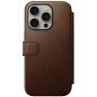 Nomad Modern Leather Folio флип калъф с MagSafe за iPhone 15 Pro Max - кафяв
