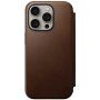 Nomad Modern Leather Folio флип калъф с MagSafe за iPhone 15 Pro Max - кафяв