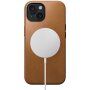 Nomad Modern Leather кожен кейс с MagSafe за iPhone 15 - кафяво като седло