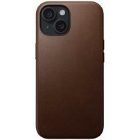 Nomad Modern Leather кожен кейс с MagSafe за iPhone 15 - кафяв