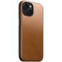 Nomad Modern Leather кожен кейс с MagSafe за iPhone 15 Plus - кафяво като седло