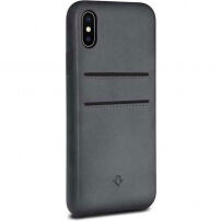 Twelve South Relaxed Leather Clip кожен калъф за iPhone X - сива