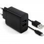 FIXED мрежово зарядно 15W 2xUSB с USB-A / Lightning кабел - MFi за iPhone / iPad - черна