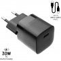 FIXED mini зарядно 30W USB-C с USB-C / USB-C кабел - PD за iPhone / iPad - 1 м - бял