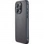 Mujjo Impact Leather кожен кейс с MagSafe за iPhone 15 Pro Max - тъмносив