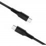 FIXED Liquid silicone кабел за зареждане и пренос на данни PD 60W USB-C / USB-C за iPhone / iPad / MacBook / AirPods - 0,5 м - черен