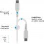 FIXED Liquid silicone кабел за зареждане и пренос на данни PD 60W USB-C / USB-C за iPhone / iPad / MacBook / AirPods - 0,5 м - бял