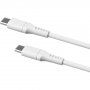 FIXED Liquid silicone кабел за зареждане и пренос на данни PD USB-C / USB-C за iPhone / iPad / MacBook / AirPods - 1,2 м - бял