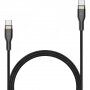 FIXED плетен кабел за зареждане и пренос на данни PD 100W USB-C / USB-C за iPhone / iPad / MacBook / AirPods - 2 м - черен