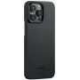 Pitaka MagEZ 4 600D кейс с мотив на въглеродни влакна за iPhone 15 Pro - сив