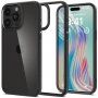 Spigen Crystal Hybrid прозрачен кейс с пъстра рамка за iPhone 15 Pro - черен