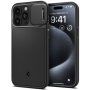 Spigen Optik Armor MagFit устойчив кейс с подвижна защита на камерата и MagSafe за iPhone 15 Pro Max - черен