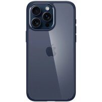 Spigen Ultra Hybrid прозрачен кейс за iPhone 15 Pro Max - тъмносин