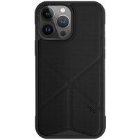 UNIQ Transforma MagClick калъф със стойка оригами и MagSafe за iPhone 15 Pro Max - черен