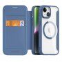 DUX DUCIS Skin X флип калъф с MagSafe за iPhone 15 Plus - тъмно син