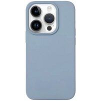 Силиконов кейс за iPhone 15 Pro - синьо-сив