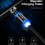 FLOVEME Round магнитен кабел с USB-C / Micro USB / Lightning за iPhone / iPad / iPod / AirPods - 1m - златна