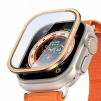 DUX DUCIS закалено стъкло с метална рамка за Apple Watch Ultra 49mm - златно