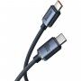 Baseus Crystal Shine Series плетен кабел за зареждане и пренос на данни USB-C / USB-C за iPad / MacBook / AirPods - 2 м - черен