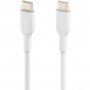 BELKIN BOOST Charge устойчив кабел за зареждане и пренос на данни USB-C / USB-C за iPhone / iPad / MacBook / AirPods - 1 м - бял