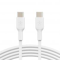 BELKIN BOOST Charge устойчив кабел за зареждане и пренос на данни USB-C / USB-C за iPhone / iPad / MacBook / AirPods - 1 м - бял