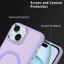 Устойчив силиконов калъф с MagSafe за iPhone 15 Pro - тъмносин