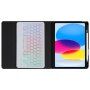 Калъф с цветна подсветка на клавиатурата и място за Apple Pencil за iPad 10.9" (2022) - лилаво
