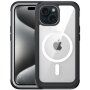 Удароустойчив калъф с подсилени ъгли и MagSafe за iPhone 15 Plus - черно