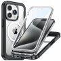 Удароустойчив калъф с подсилени ъгли и MagSafe за iPhone 15 Pro Max - черно